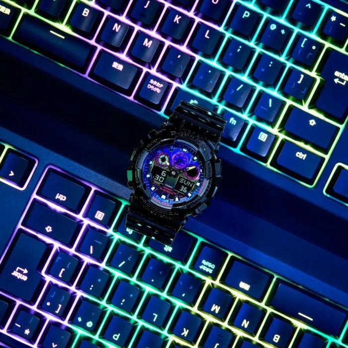 CASIO G-SHOCK GA-100RGB-1A, наручные часы — дополнительное фото 2