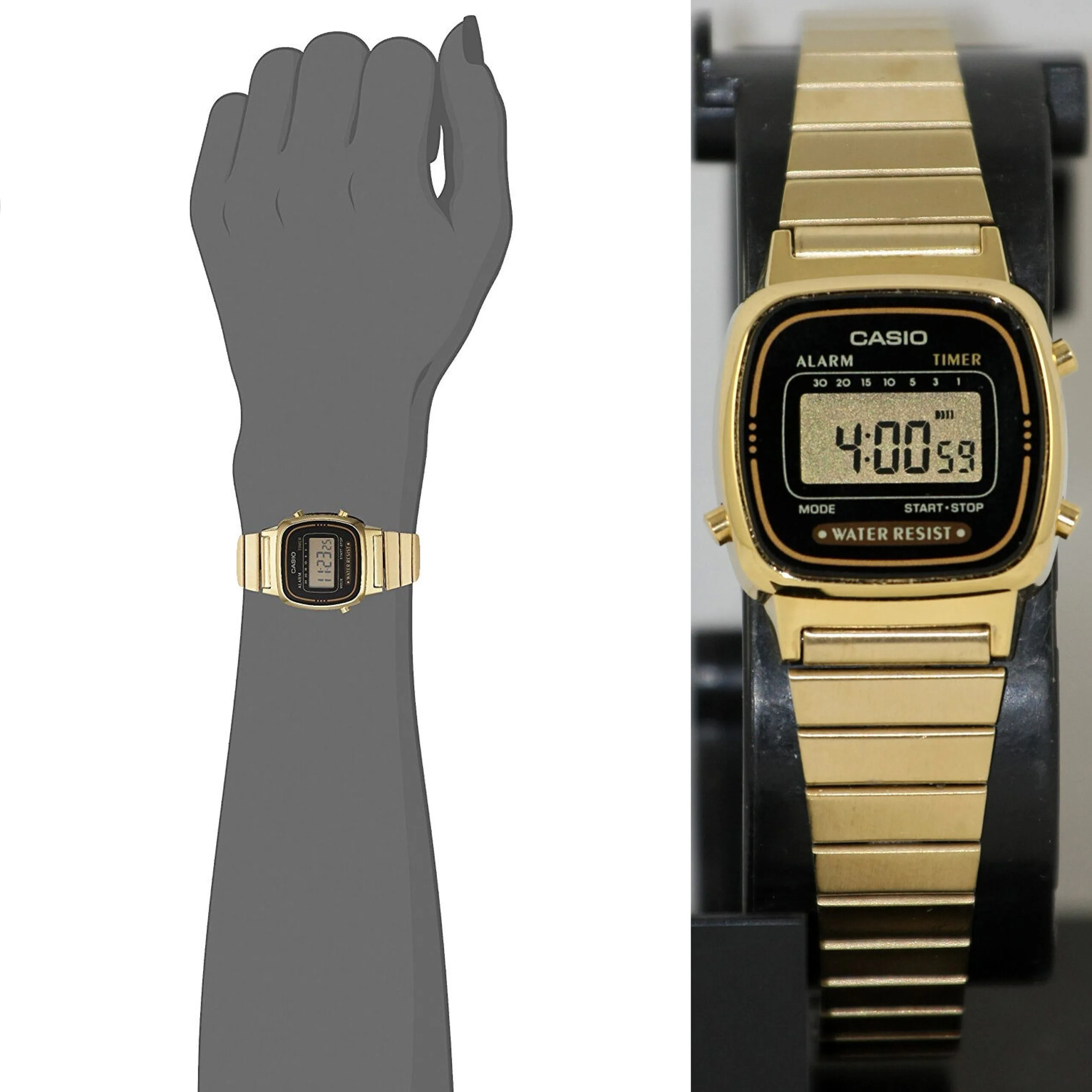 CASIO LA-670WGA-1, наручные часы — дополнительное фото 4